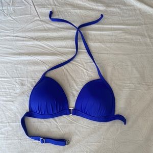 Venus blue triangle bikini top